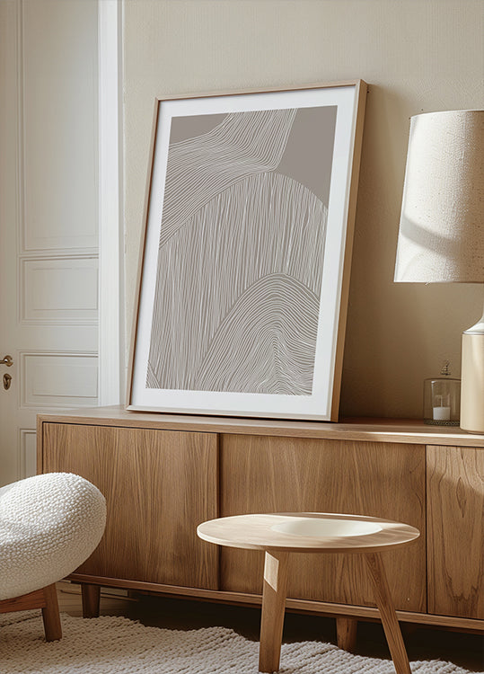 Abstraktes Poster mit organischen Linien