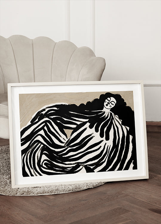 Poster mit monochromen Wellen