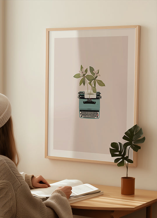 Botanisches Schreibmaschinen-Poster