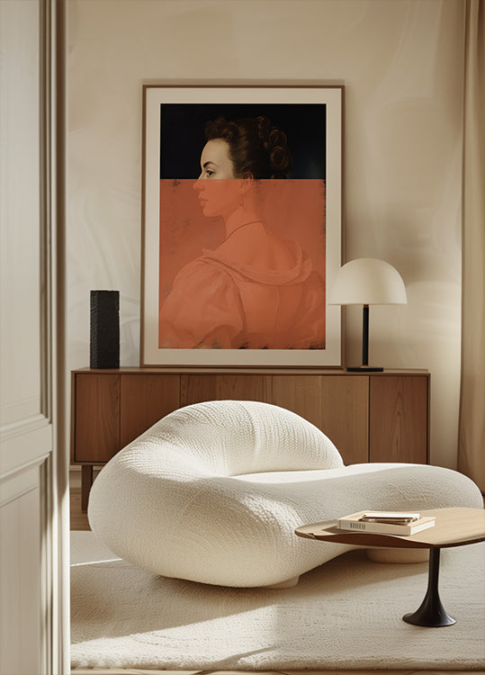 Verändertes Porträt einer Frau Orange Moderne Kunst