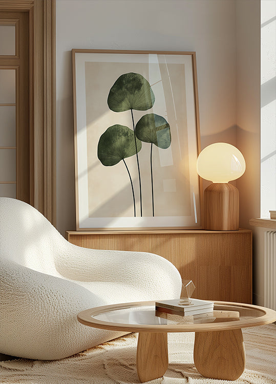 Grüne Blätter mit zarten Adern Poster