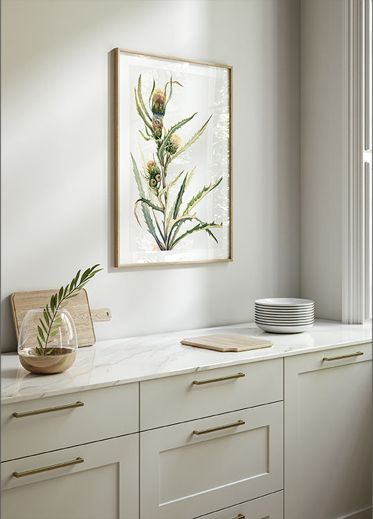 Poster mit weißer Distel