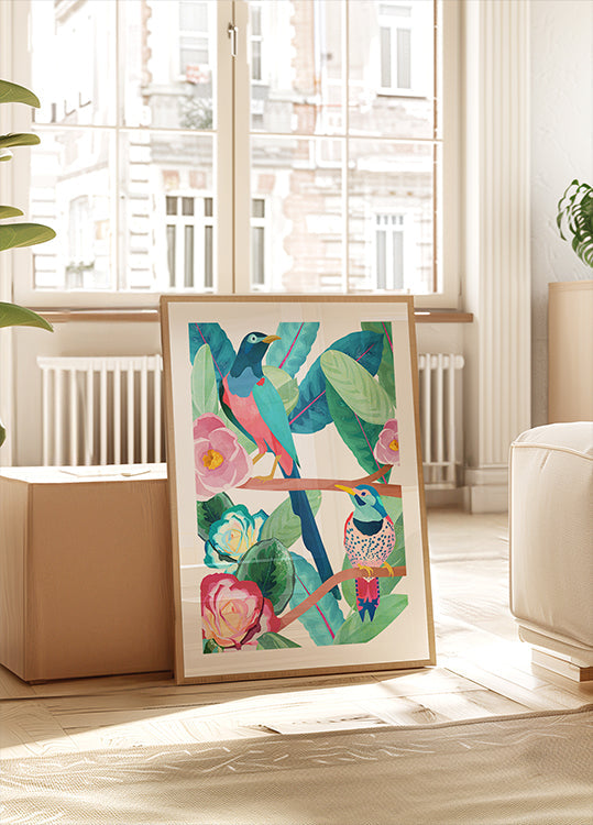 Frühlingsvögel Poster