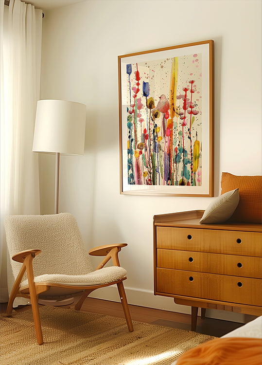 Poster „Vogel im Glück“.