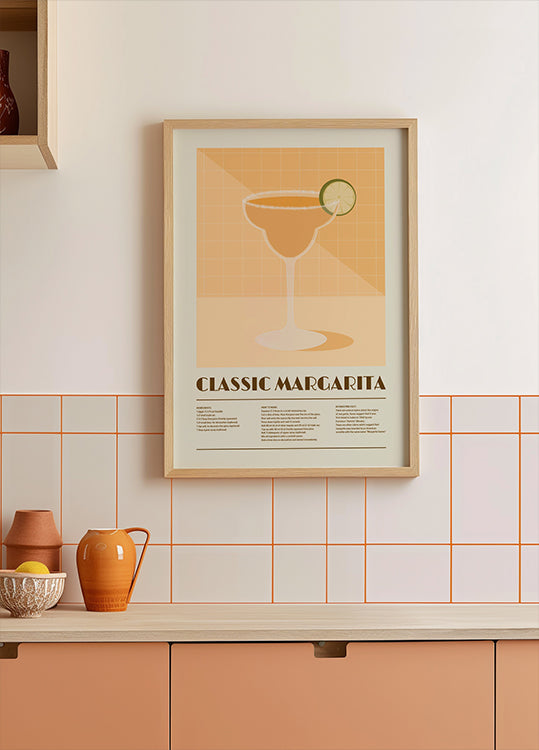 Klassischer Margarita-Cocktail, Rezeptkunst-Poster
