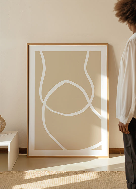 Beige Linien 04 Poster