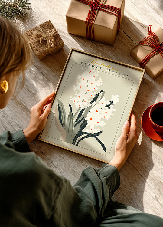 Blumenmarkt Amsterdam Hyazinthe Poster