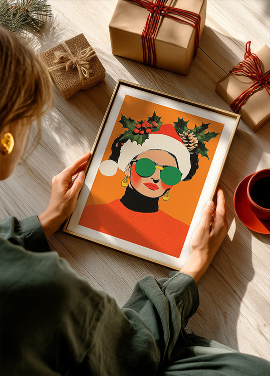 Poster mit festlicher Stilikone