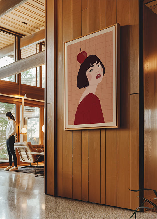 Mädchen mit Apfel-Poster