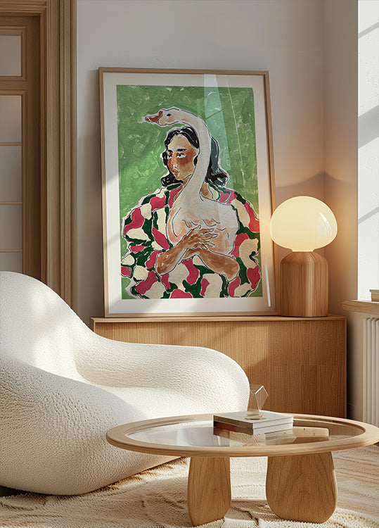 Mädchen mit Entenplakat