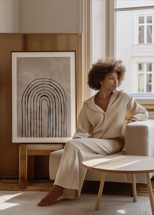 Bogen-Einbahnstraßen-Poster Nr. 4 in Schwarz