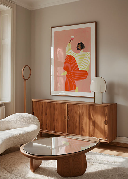 Die Frau mit dem Glas Wein