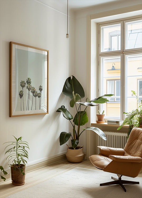 Blaues Palmen-Poster