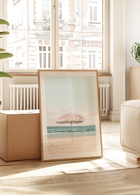 Rosa Regenschirm-Poster