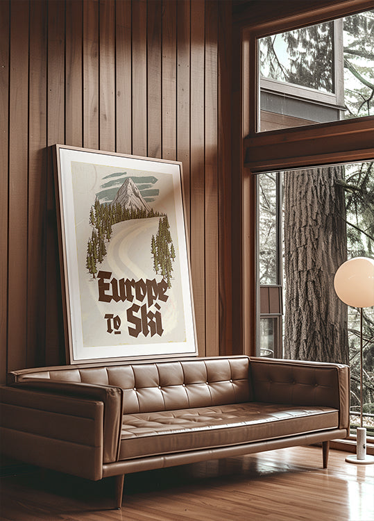 Europa, zum, Vintages Reise-Postkarten-Plakat Ski zu fahren