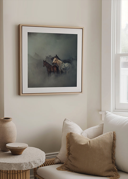 Poster „Die verlorenen Pferde“.