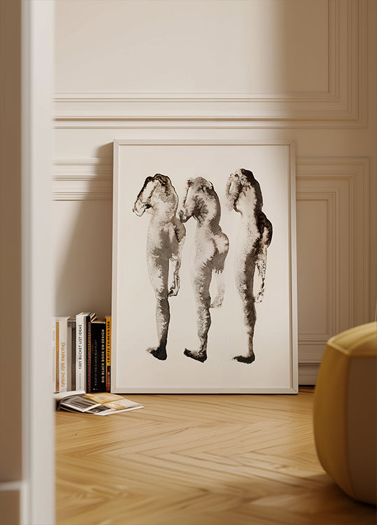 Figurenstudie 3x (nach Muybridge)