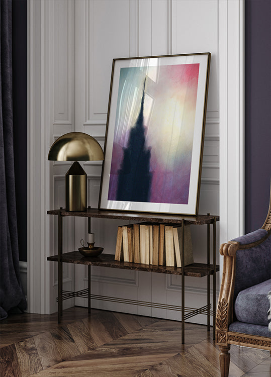 Abstraktes Empire State Building-Plakat in Manhattan