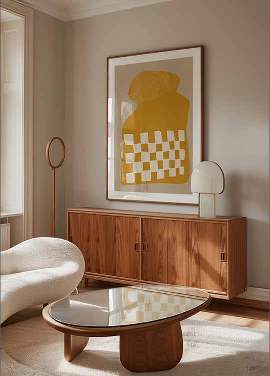 Goldene karierte Form