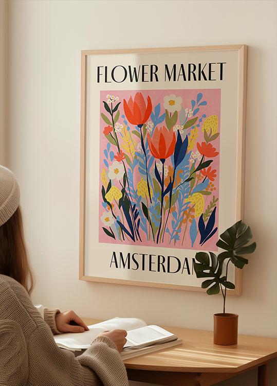 Blumenmarkt Amsterdam Niederlande Poster