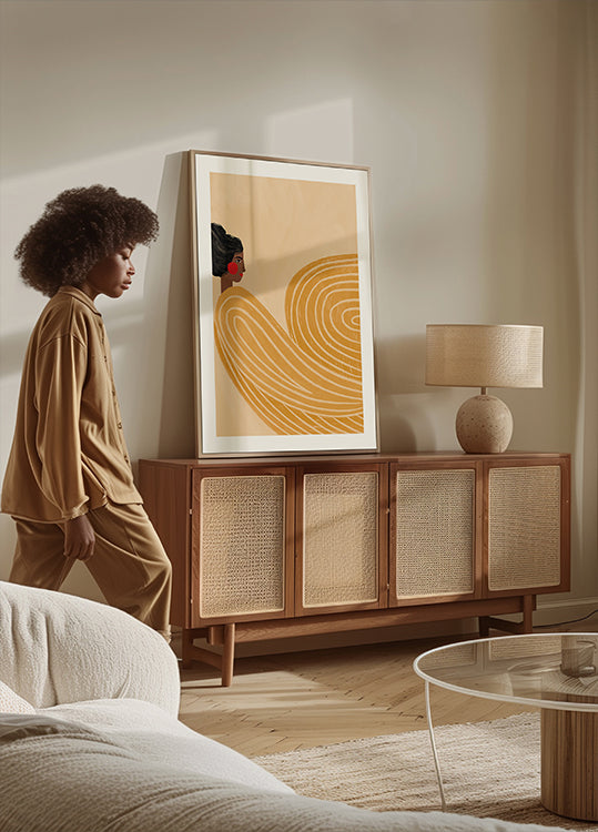 Die Frau mit den gelben Streifen Poster