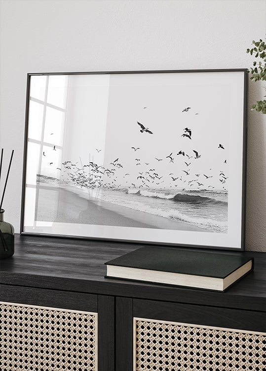 Meereslandschaft BW Poster