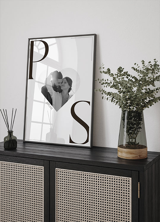 Minimalistisches Herz-Jubiläums-Datums-personalisiertes Poster