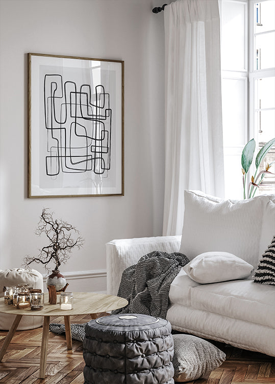 Poster „Brushed Lines Abstract No2“ - Posterbox.dk