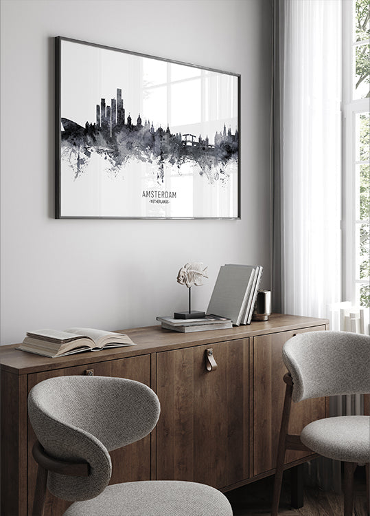 Amsterdam-Niederlande-Skyline-Poster