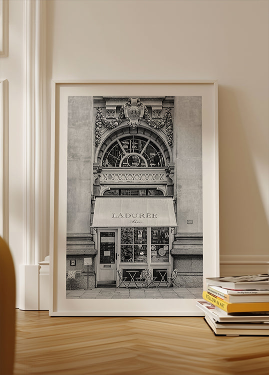 Ladurée Paris Konditorei Schwarz-Weiß-Poster