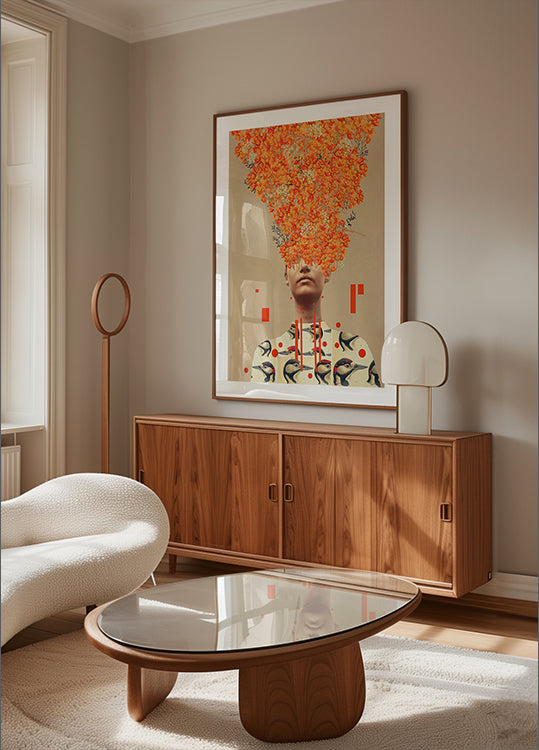 Vogelflug im Herbstplakat