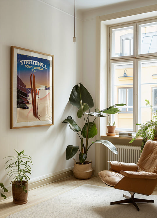 Tiffindell Südafrika Zwei-Ski-Poster