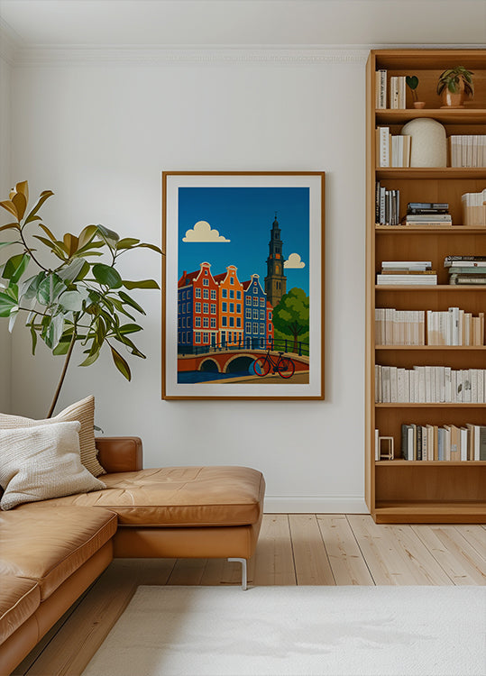 Amsterdamer Kanal- und Fahrradplakat