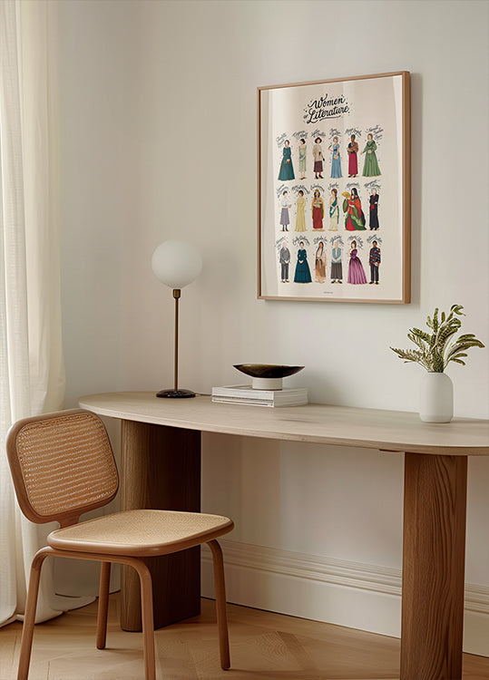 Poster „Frauen der Literatur“.