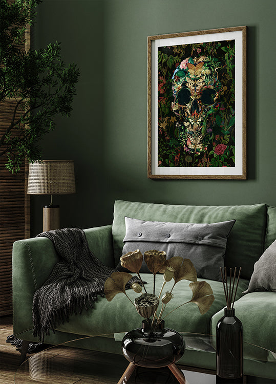 Papillon-Schädel-Poster