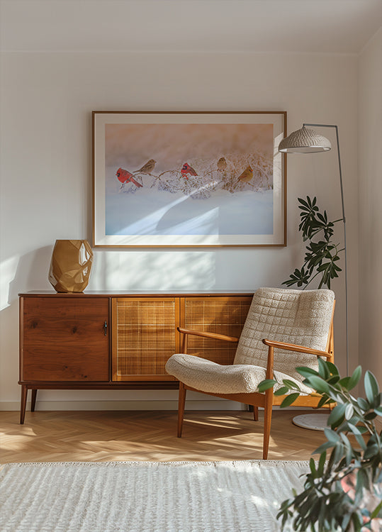 Verschneites Morgenparty-Poster