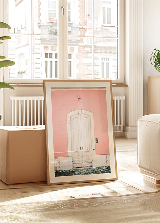 Das Lissabon-Poster mit der weißen Tür