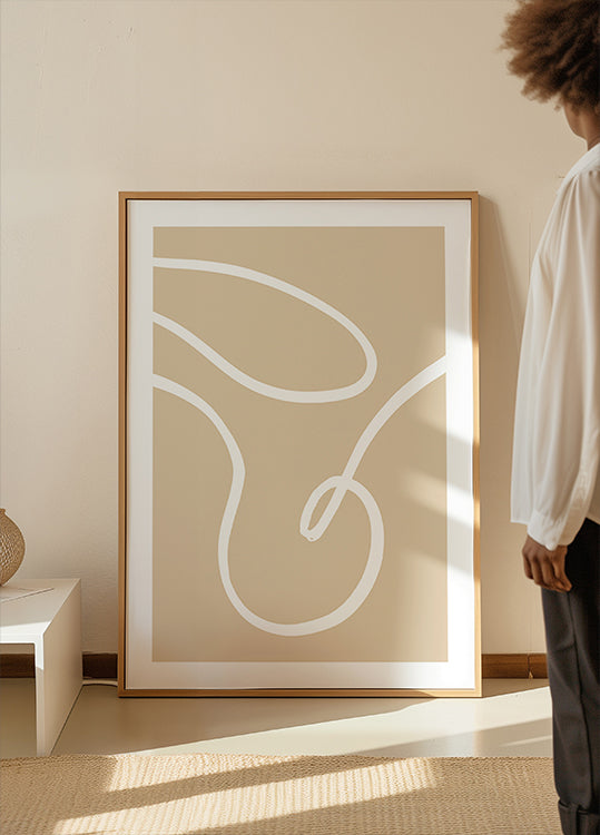 Beige Linien 02 Poster