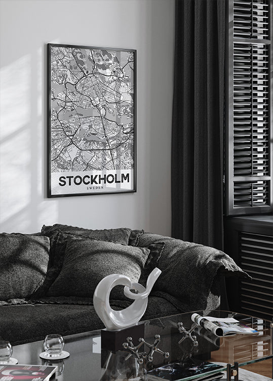 Stockholmer weißes Poster