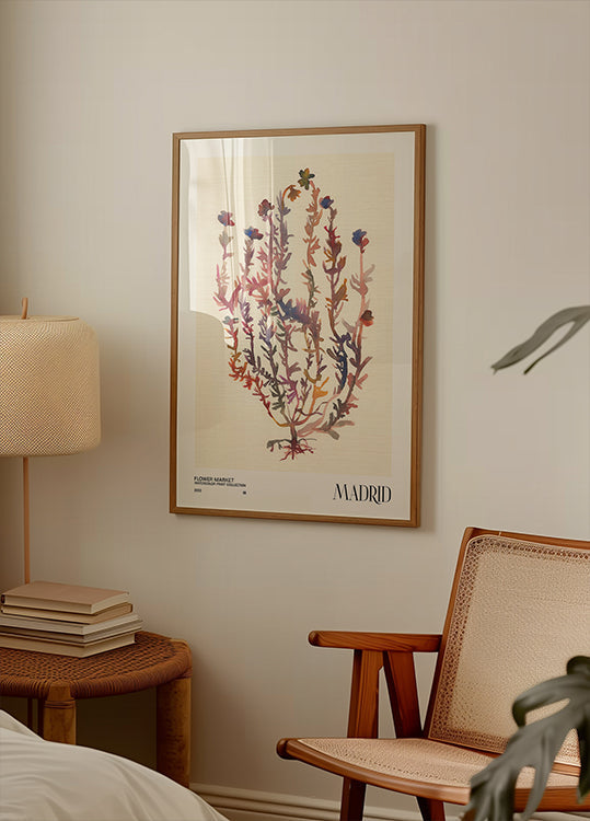 Sammlung von Aquarelldrucken. Blumenmarkt - Madrid