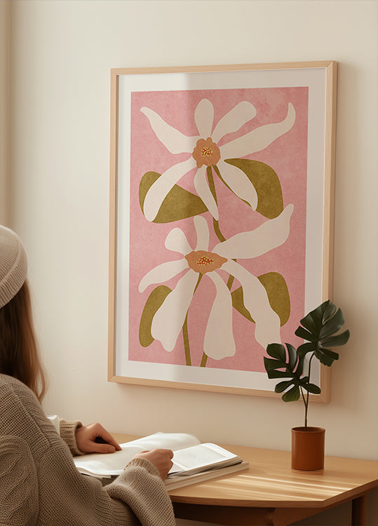 Abstrakte Blumen im Poster