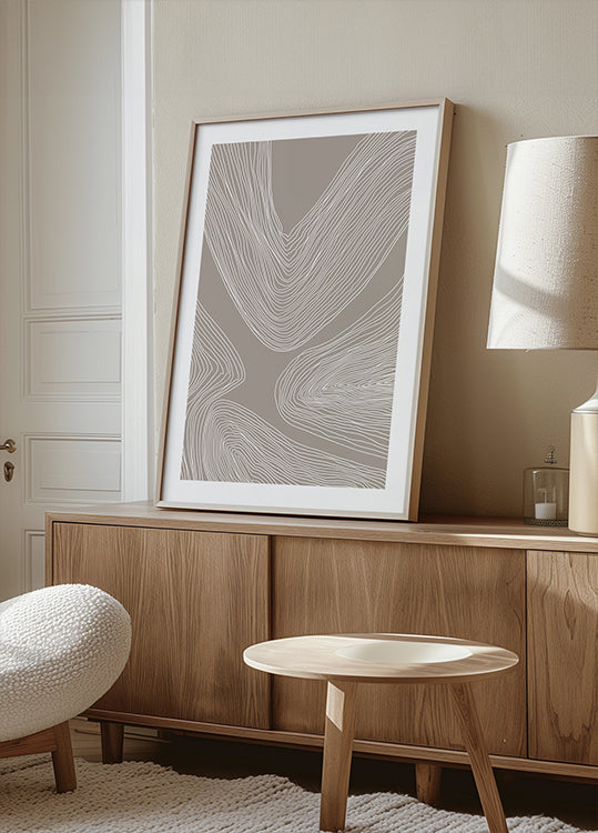 Fließende Konturen-Line-Art-Poster