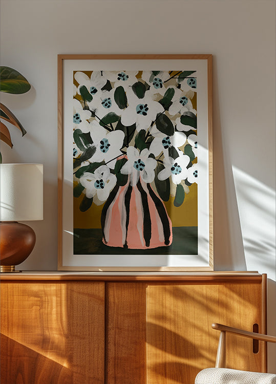 Poster mit blühenden Streifen