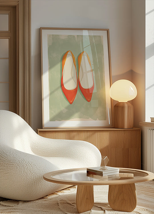 Poster mit roten Ballerinas