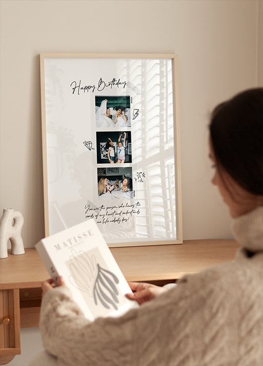 Alles Gute zum Geburtstag personalisiertes Instax Collage Poster