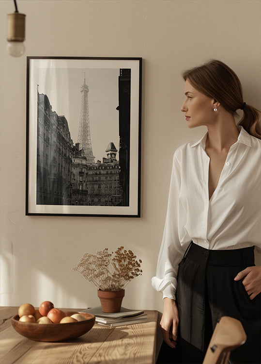 Eiffelturm Paris Schwarz-Weiß-Poster