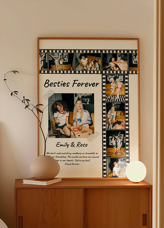 Besties Forever personalisiertes Foto-Filmstreifen-Poster