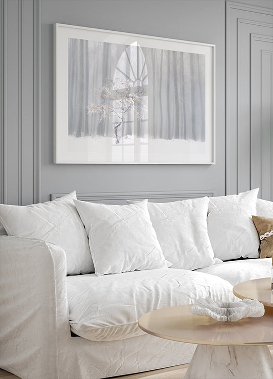 Poster „Vor dem nebligen Vorhang“.