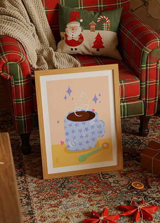 Kaffeezeit-Retro-Illustrationsplakat