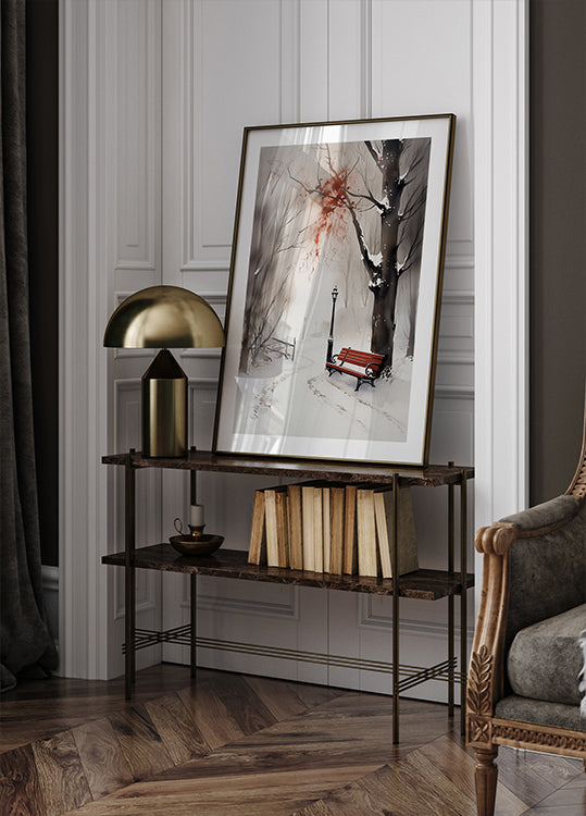 Das Red Bench-Poster